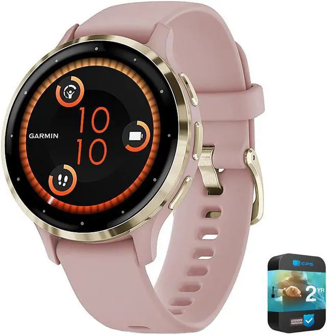 Main image of Garmin Venu 3S GPS Smartwatch Gold Steel Bezel w/ Dust Rose Case + Warranty Kit
