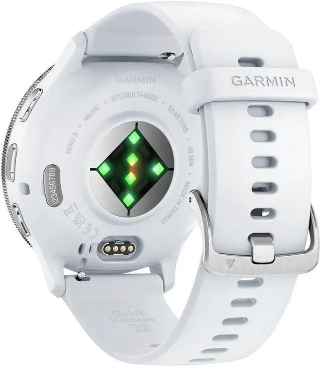 Alt view image 5 of 7 - Garmin Venu 3 Fitness GPS Smartwatch Silver Steel Bezel w/Whitestone Case +Warranty Kit
