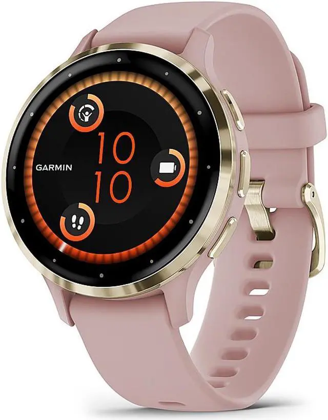 Alt view image 7 of 14 - Garmin Venu 3S, Soft Gold Stainless Steel Bezel with Dust Rose Case and Silicone Band | Smart Watch 010-02785-03