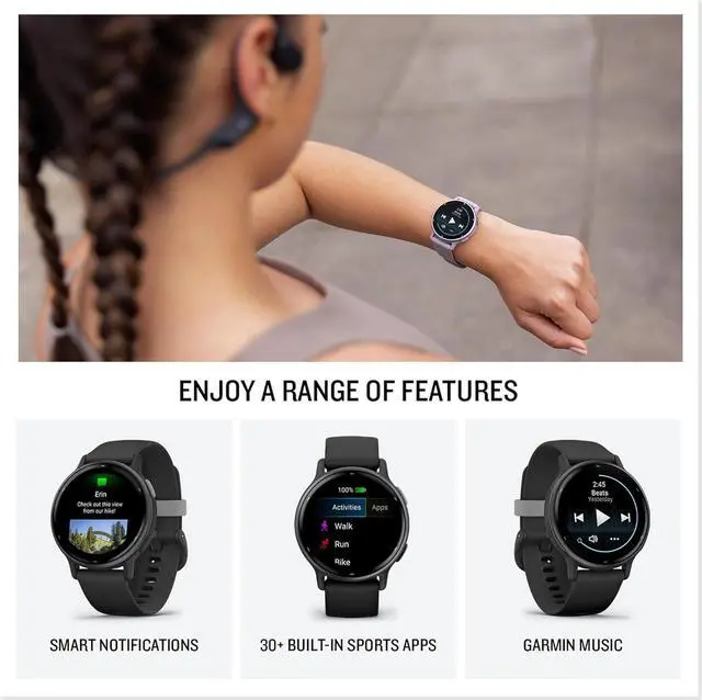 Alt view image 9 of 20 - Garmin vívoactive 5, Health and Fitness GPS Smartwatch (Navy)