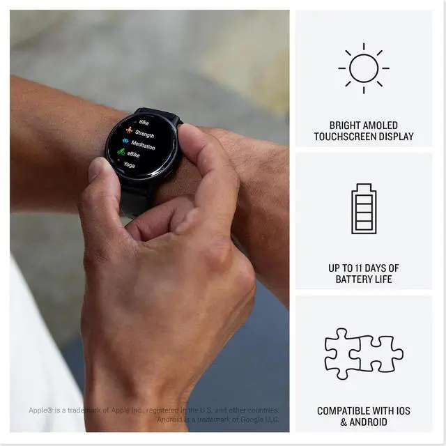 Alt view image 11 of 20 - Garmin vívoactive 5, Health and Fitness GPS Smartwatch (Navy)