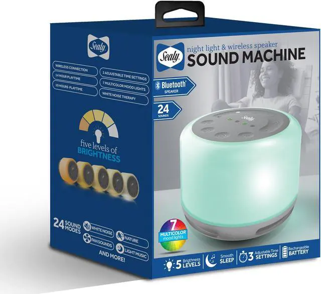 Alt view image 2 of 2 - Sealy Bluetooth Sleep Speaker with Adjustable Mood Lighting - Teal