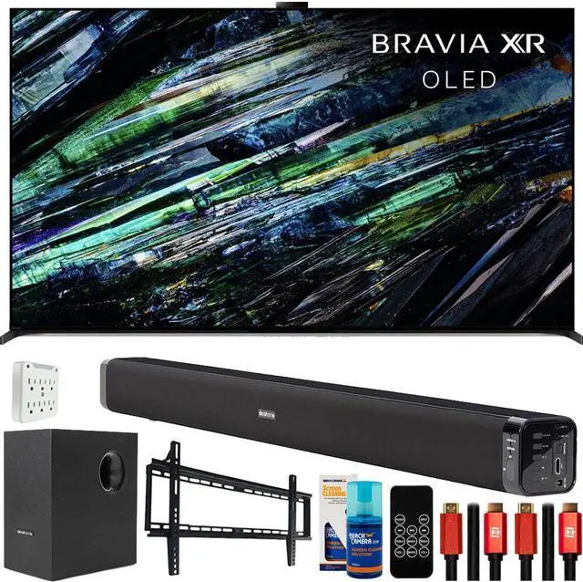 Alt view image 3 of 7 - Sony BRAVIA XR A95L 55" QD-OLED 4K Smart TV 2023 with Deco Gear Home Theater Bundle