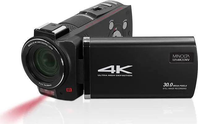 Main image of Minolta MN4K30NV 4K Ultra HD 30 MP Night Vision Camcorder, Black