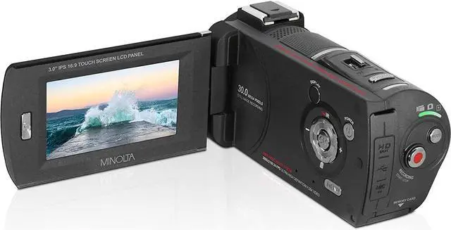 Alt view image 3 of 20 - Minolta MN4K30NV 4K Ultra HD 30 MP Night Vision Camcorder, Black