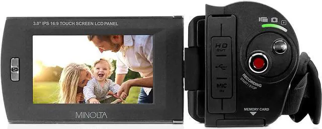 Alt view image 4 of 20 - Minolta MN4K30NV 4K Ultra HD 30 MP Night Vision Camcorder, Black