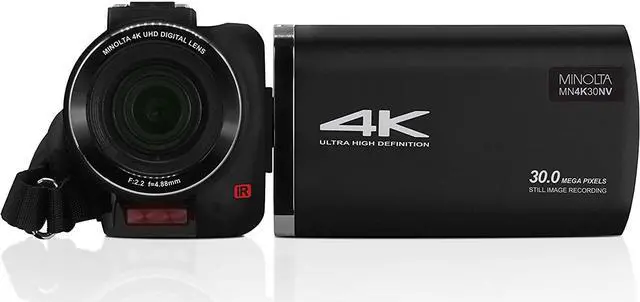 Alt view image 5 of 20 - Minolta MN4K30NV 4K Ultra HD 30 MP Night Vision Camcorder, Black
