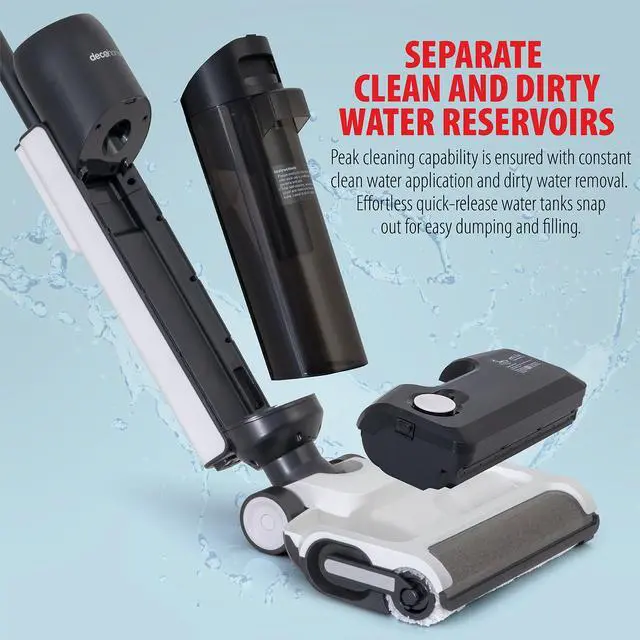 Alt view image 5 of 7 - Deco Home 220W Wet/Dry All-in-One Hard Floor Vacuum Cleaner with Charge Dock, Cordless