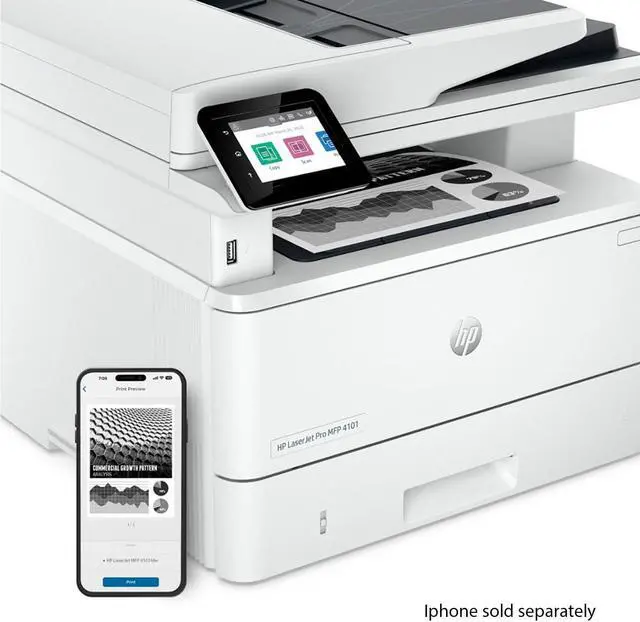 Alt view image 8 of 11 - HP LaserJet Pro 4101fdw Wireless Laser Multifunction Printer Monochrome 2Z619F