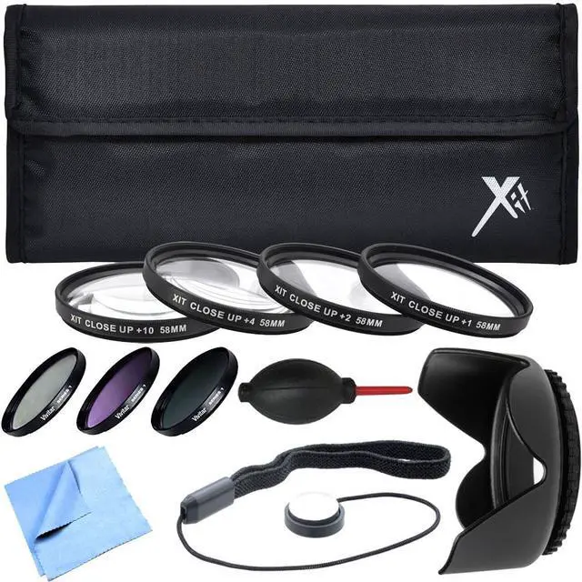 Main image of Xit Pro UV CPL FLD Lens Filter + Close-Up Macro Accessory Kit for 58mm Filter Size