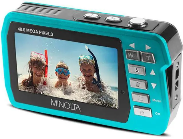 Alt view image 9 of 15 - Minolta MN40WP-BL 48.0-Megapixel Waterproof Digital Camera (Blue)