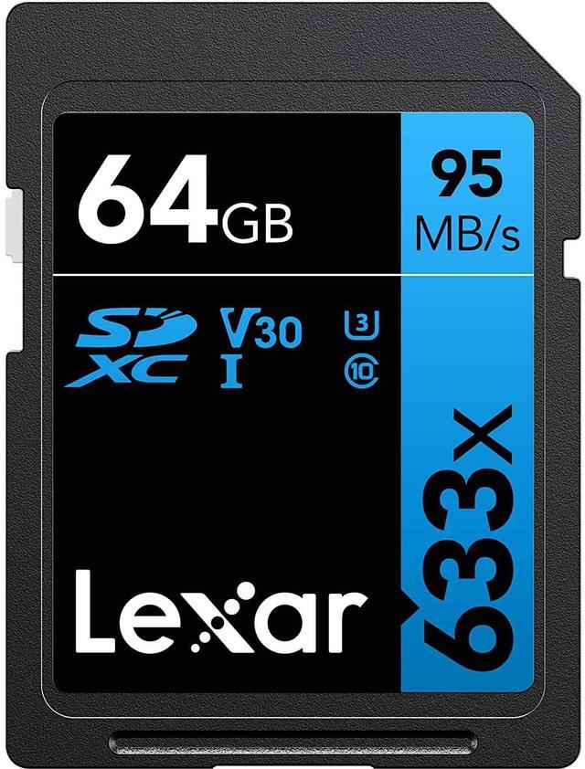 Alt view image 4 of 4 - Lexar Professional 633x 64GB USH-1 Class 10 SDXC Memory Card (3-Pack)