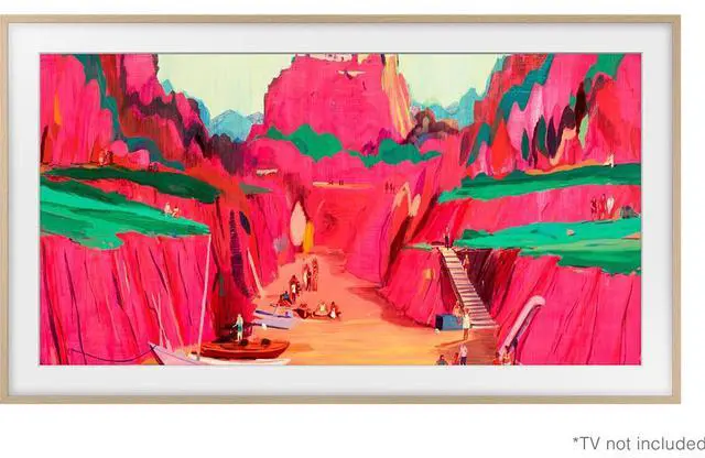 Alt view image 5 of 18 - SAMSUNG 85 The Frame Customizable Bezel (2025 Model), Magnetic, Quick and Easy Installation, VG-SCFF85TKBZA, Modern Teak