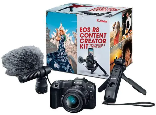 Alt view image 3 of 6 - Canon EOS R8 Mirrorless Camera Content Creator Kit w/ 24-50mm IS STM Lens + Mic Bundle