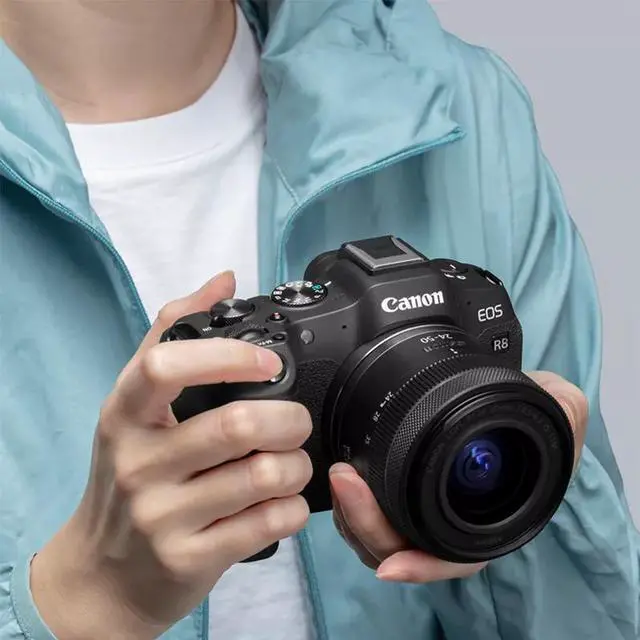 Alt view image 6 of 6 - Canon EOS R8 Mirrorless Camera Content Creator Kit w/ 24-50mm IS STM Lens + Mic Bundle