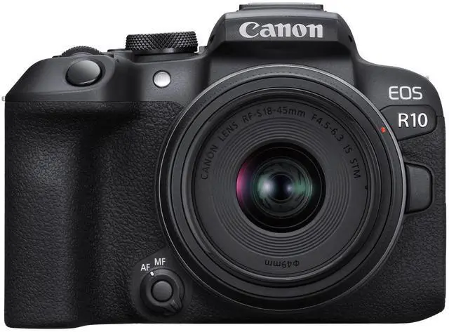 Alt view image 2 of 7 - Canon EOS R10 APS-C Camera + RF-S 18-45mm F4.5-6.3 IS STM Lens +3 Year Protection Pack