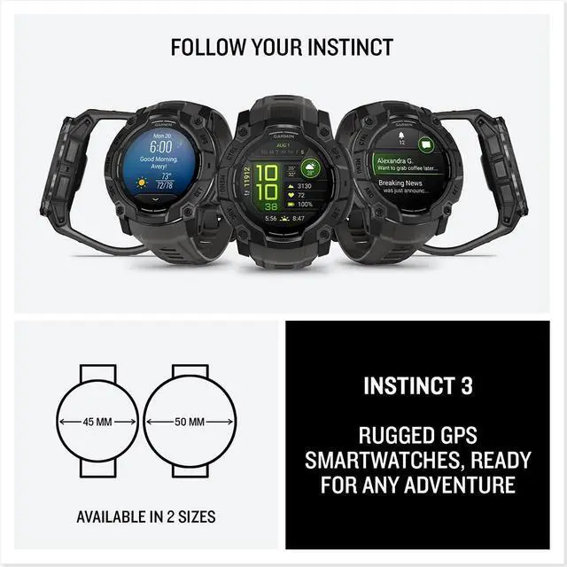 Alt view image 4 of 7 - Garmin 3 - 50 mm GPS Smartwatch AMOLED Neo Tropic with Charging Dock Bundle