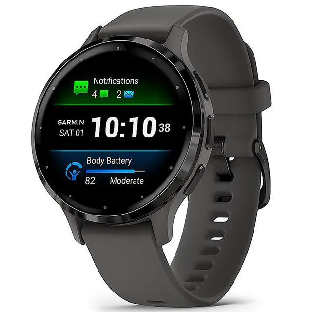 Alt view image 7 of 7 - Garmin Venu 3S GPS Fitness Smartwatch Steel with Gray Case 41mm+Charging Bundle