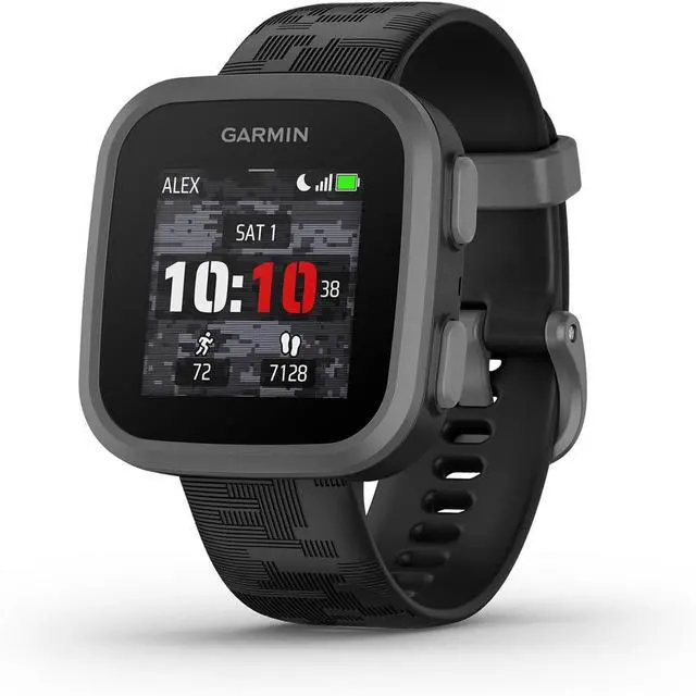 Alt view image 3 of 7 - Garmin Bounce Kids Smartwatch, Black Camo w/ Converter Adapter + 2 Yr Warranty Bundle