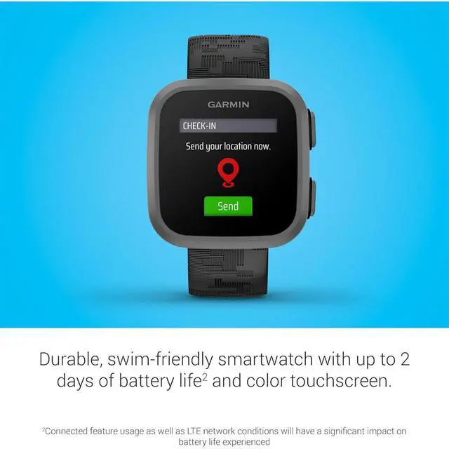 Alt view image 6 of 7 - Garmin Bounce Kids Smartwatch, Black Camo w/ Converter Adapter + 2 Yr Warranty Bundle