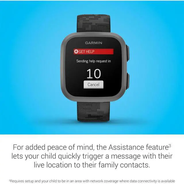 Alt view image 7 of 7 - Garmin Bounce Kids Smartwatch, Black Camo w/ Converter Adapter + 2 Yr Warranty Bundle