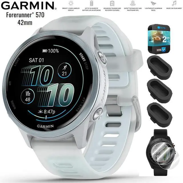 Main image of Garmin Forerunner 570 - 42mm GPS Smartwatch Blue Band + 2 Year Warranty Bundle