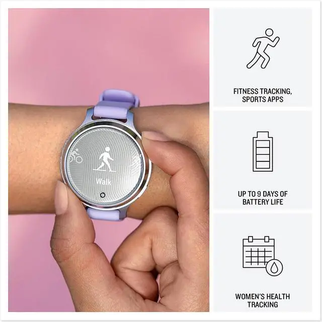 Alt view image 6 of 7 - Garmin Lily 2 Active Smartwatch Silver with 2 Year Warranty and Fitness Suite