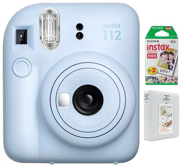 Main image of Fujifilm Instax Mini 12 Instant Camera, Pastel Blue w/ Instant Film + Photo Album