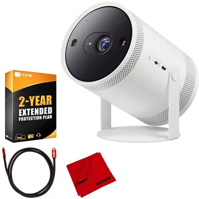 Main image of Samsung The Freestyle Projector (SP-LSP3BLAXZA) Bundle with 2-Year Warranty and HDMI
