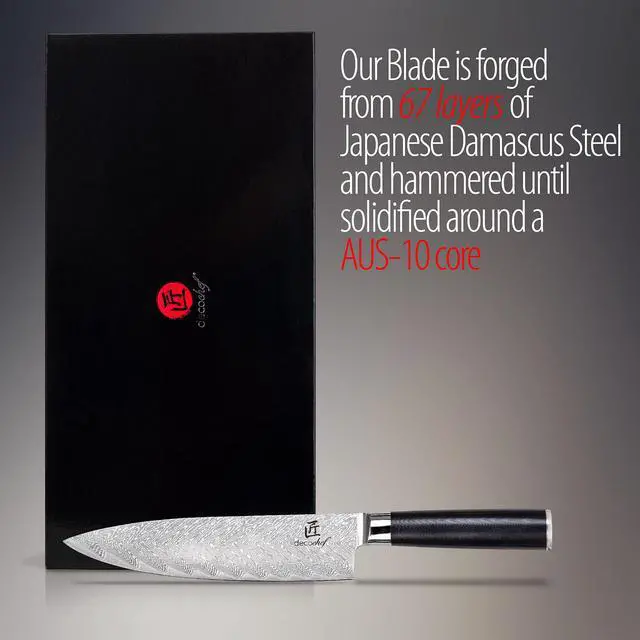 Alt view image 2 of 7 - Deco Chef Chef Knife 8-inch Damascus Steel - 67 Layers AUS-10 Razor Sharp Japanese Quality