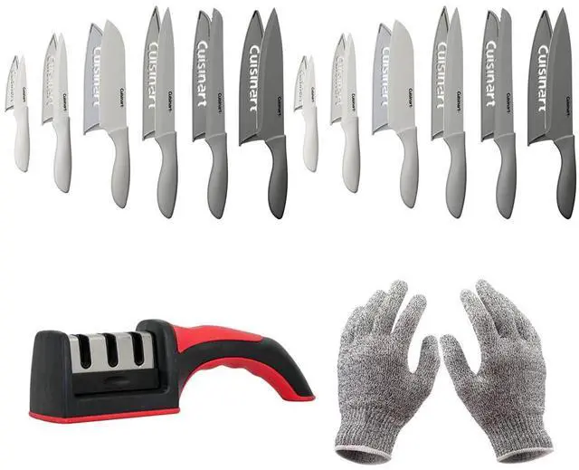 Main image of Cuisinart Advantage 12Pc Gray Knife Set (2-Pack) + Safety Gloves + Knife Sharpener