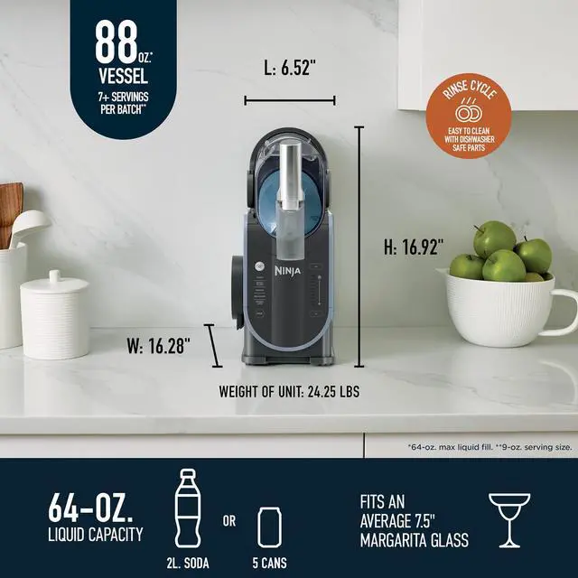 Alt view image 3 of 7 - Ninja FS301 SLUSHi 88 oz. Frozen Drink & Slushie Machine - Renewed