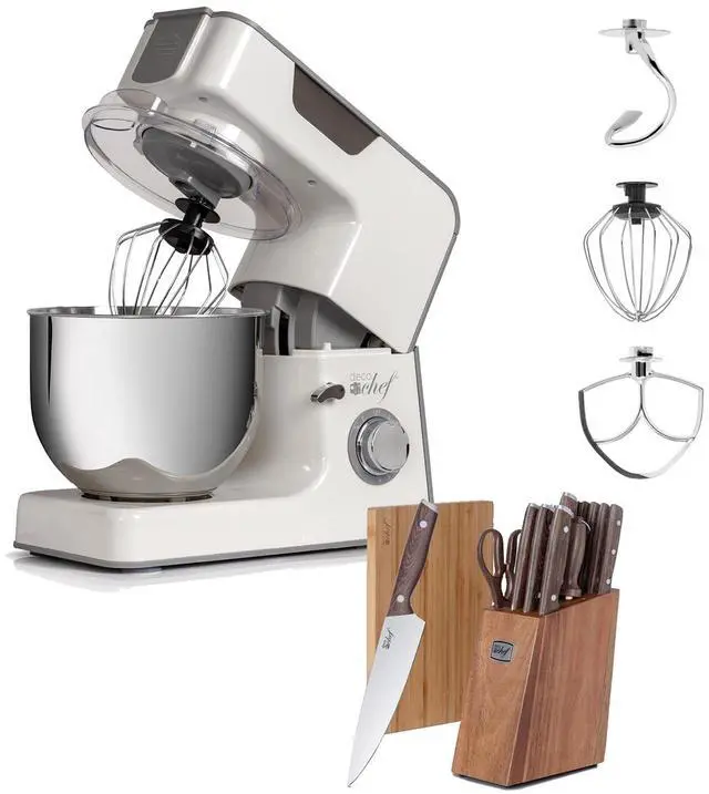 Main image of Deco Chef 5.5 QT Kitchen Stand Mixer, 8-Speed Motor + Bonus Deco Chef 16 Piece Knife Set