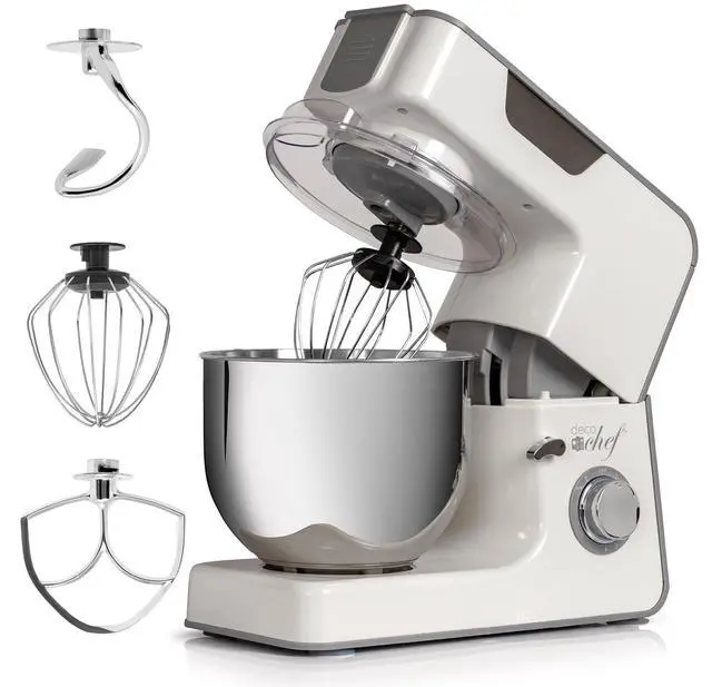 Alt view image 6 of 7 - Deco Chef 5.5 QT Kitchen Stand Mixer, 8-Speed Motor + Bonus Deco Chef 16 Piece Knife Set