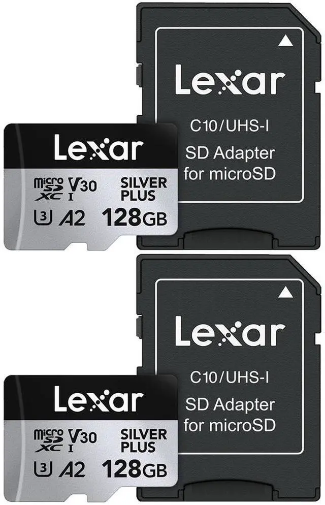 Main image of Lexar 128GB Professional Silver Plus microSDXC Card 2 Pack