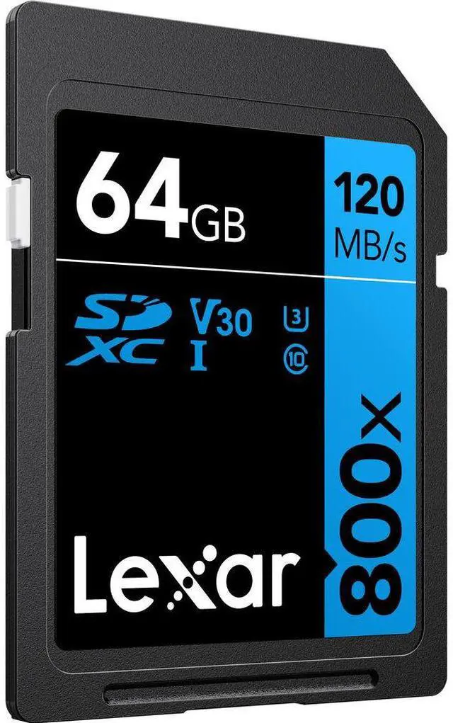 Alt view image 3 of 6 - Lexar 64GB High-Performance 800x UHS-I SDXC Memory Card BLUE Series - (3-Pack)