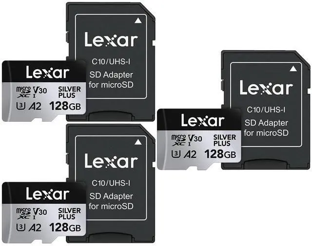 Main image of Lexar 128GB Professional Silver Plus microSDXC Card 3 Pack