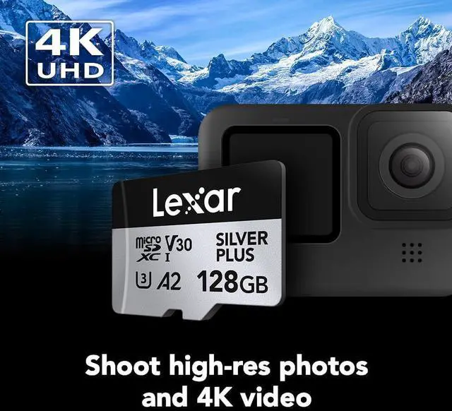 Alt view image 3 of 6 - Lexar 128GB Professional Silver Plus microSDXC Card 4 Pack