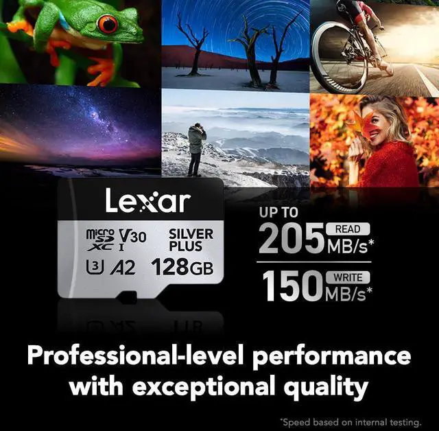 Alt view image 4 of 6 - Lexar 128GB Professional Silver Plus microSDXC Card 4 Pack