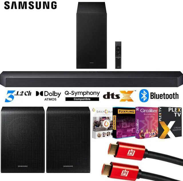 Main image of Samsung HW-Q600F 3.1.2ch Soundbar and Subwoofer (2025) w/ Rear Speaker Bundle