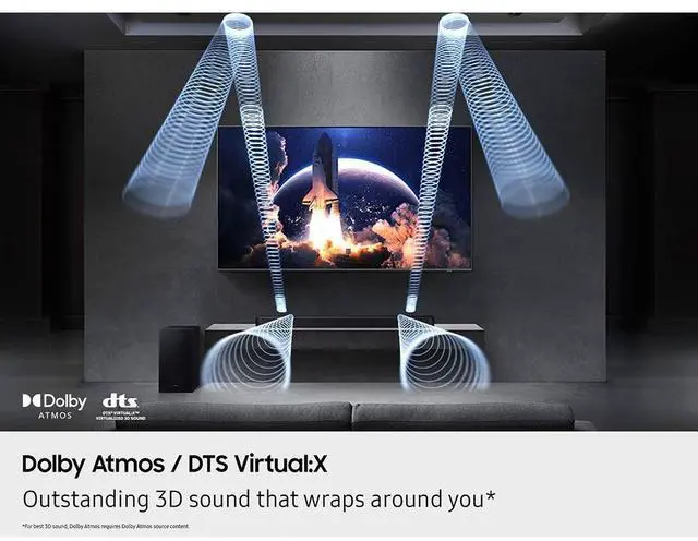 Alt view image 2 of 7 - Samsung HW-Q600F 3.1.2ch Soundbar and Subwoofer (2025) w/ Rear Speaker Bundle