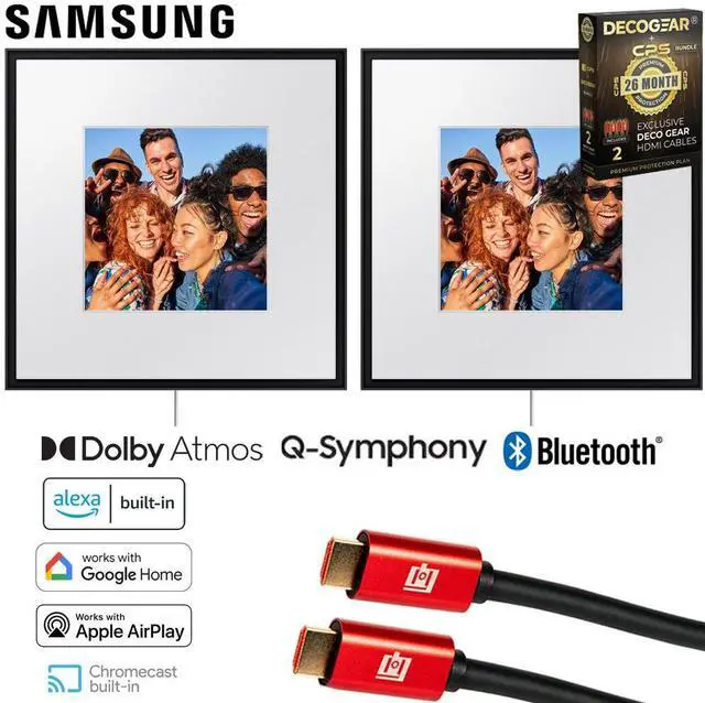Main image of Samsung Photo Music Frame Smart Dual Speaker (2024) +26 Months Protection Bundle