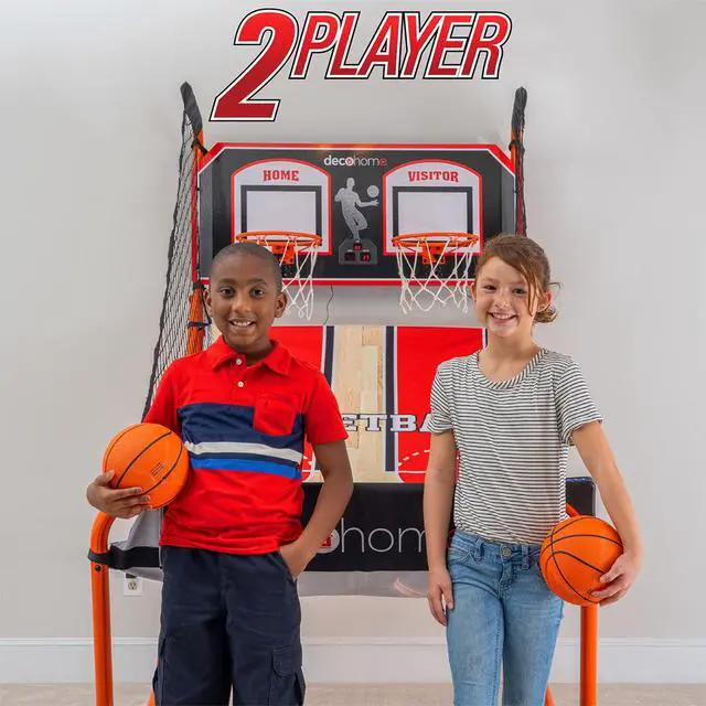 Alt view image 7 of 7 - Deco Gear Arcade Basketball Game, Indoor 1-4 Player w/ 1 Year Extended Warranty