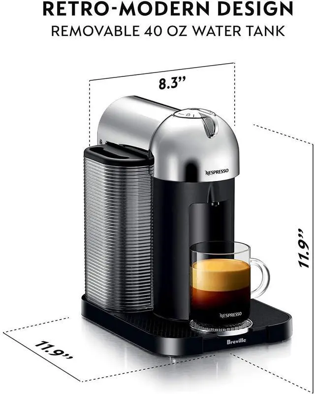 Alt view image 2 of 7 - Nespresso Vertuo Coffee and Espresso Maker by Breville, Chrome