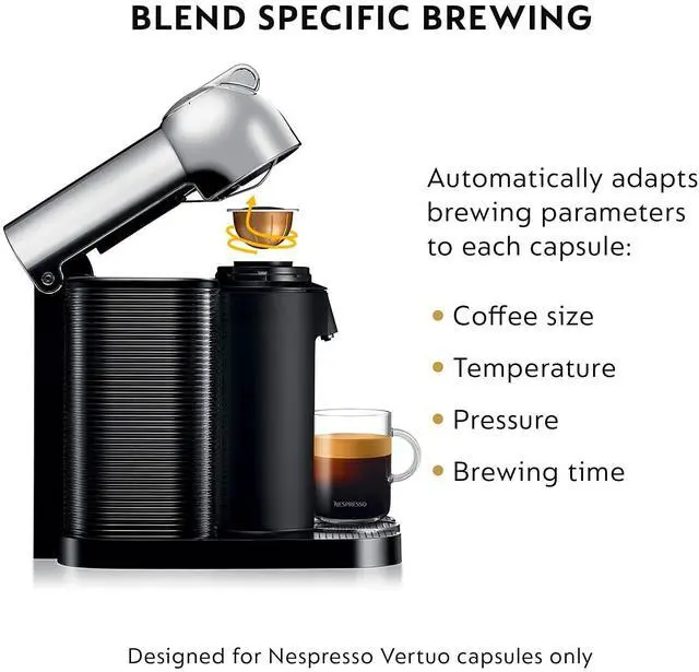 Alt view image 5 of 7 - Nespresso Vertuo Coffee and Espresso Maker by Breville, Chrome