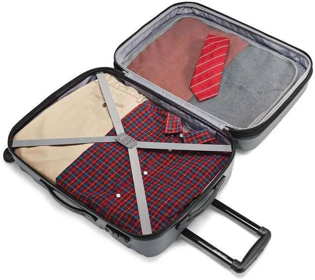 Alt view image 3 of 6 - Samsonite Omni Hardside Nested Luggage Spinner Set, Charcoal w/ 10pc Accessory Kit