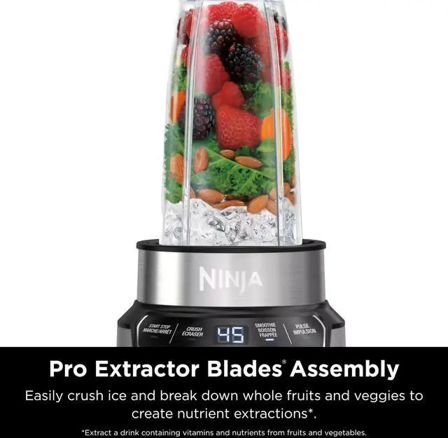 Alt view image 3 of 6 - Ninja BN401 Nutri-Blender Pro with Auto-iQ, 1100W Motor, (2) 24oz Cups -