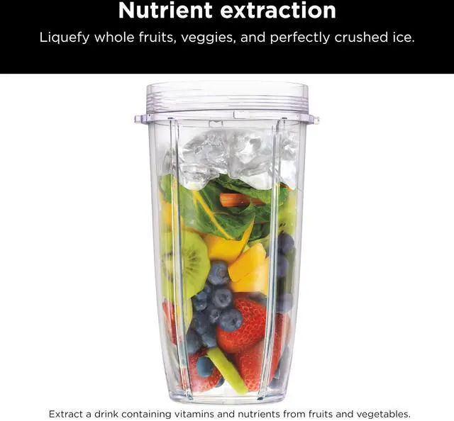 Alt view image 5 of 6 - Ninja BN401 Nutri-Blender Pro with Auto-iQ, 1100W Motor, (2) 24oz Cups -