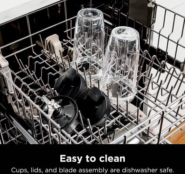 Alt view image 6 of 6 - Ninja BN401 Nutri-Blender Pro with Auto-iQ, 1100W Motor, (2) 24oz Cups -