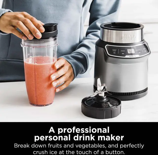 Alt view image 4 of 6 - Ninja BN401 Nutri-Blender Pro with Auto-iQ, 1100W Motor, (2) 24oz Cups -